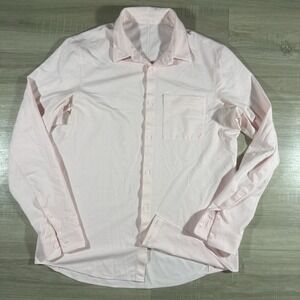Lululemon Shirt Men L  Pink Button Long Sleeve Performance‎ One Thing At A Time
